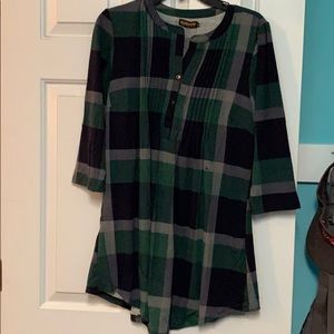 Green Checked plaid tunic
